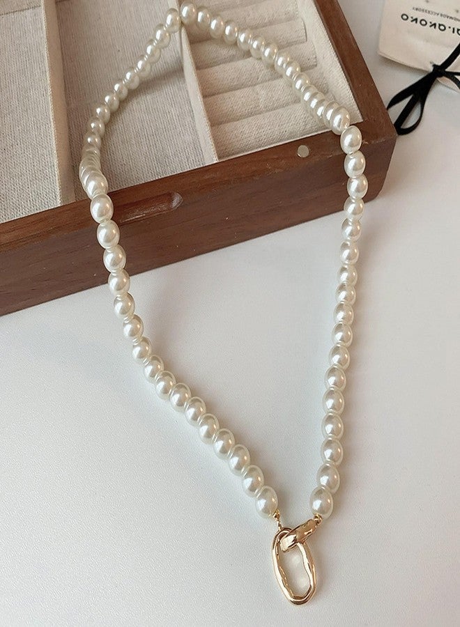 JAVARNV Stocking Stuffers Holiday Outfits for Women 2024 Pearl Choker Necklace Pearl Necklaces for Women Wedding Pearl Beaded Necklace Dainty Pearl Jewelry for Wedding - Image 5